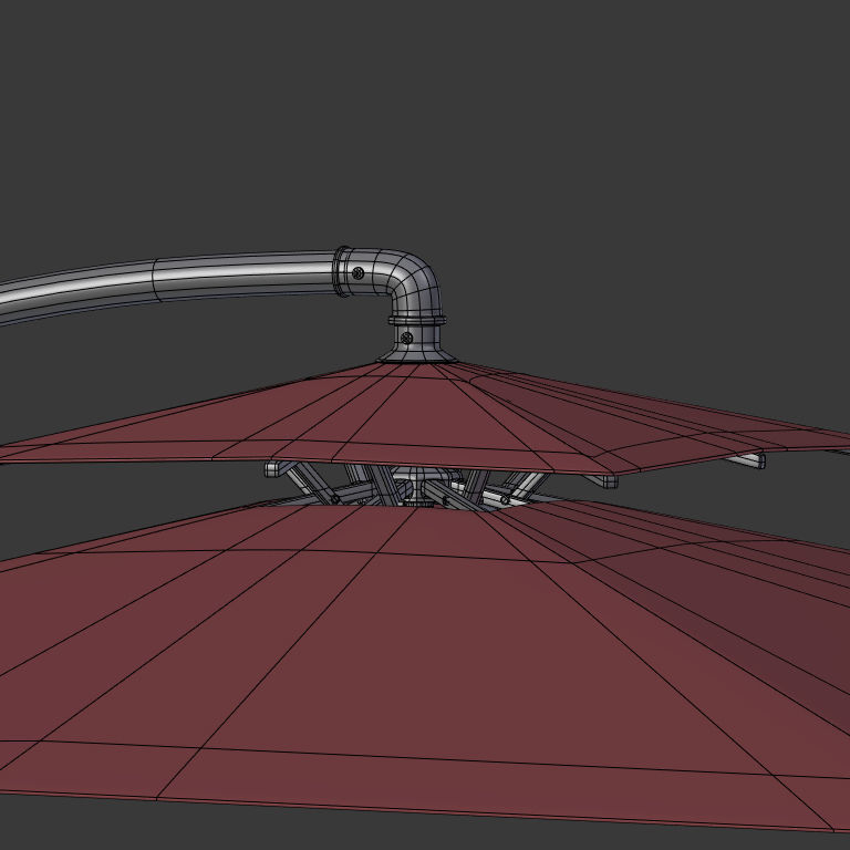 Patio Umbrella Low-poly 3D model_12