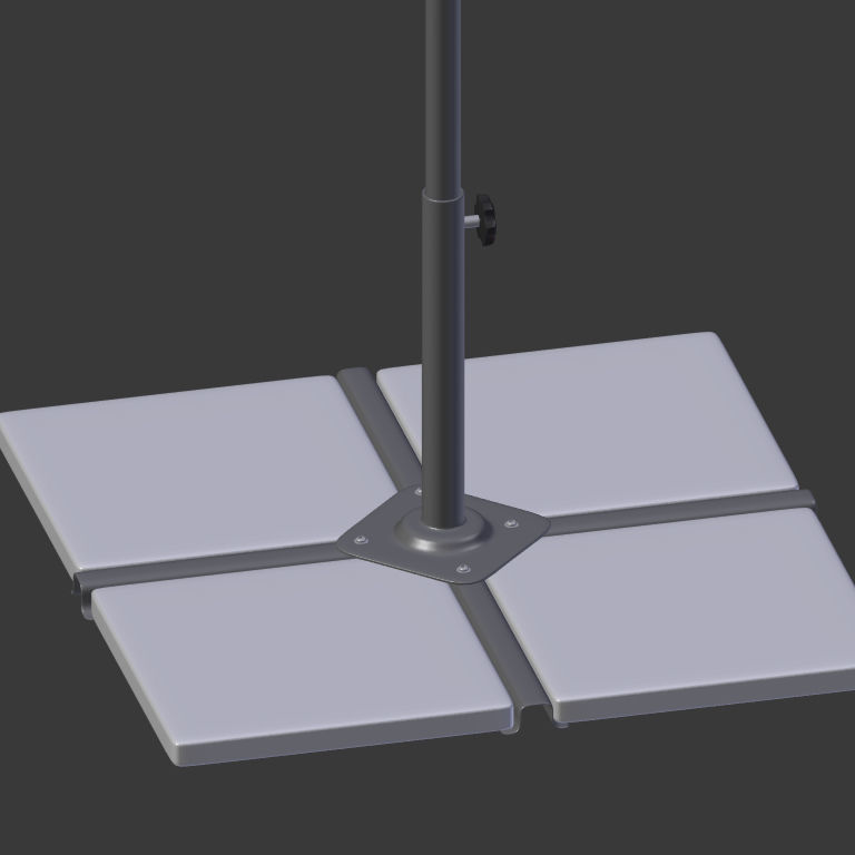 Patio Umbrella Low-poly 3D model_22