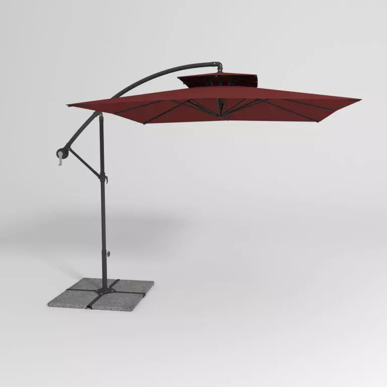 Patio Umbrella Low-poly 3D model_0