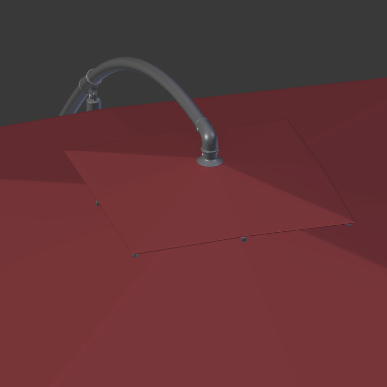 Patio Umbrella Low-poly 3D model_15