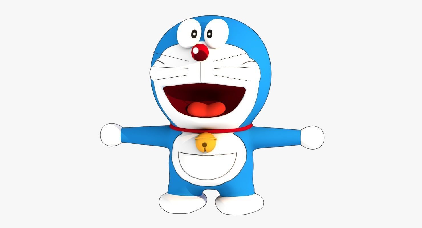 Doraemon Low Poly character Low-poly 3D model_8