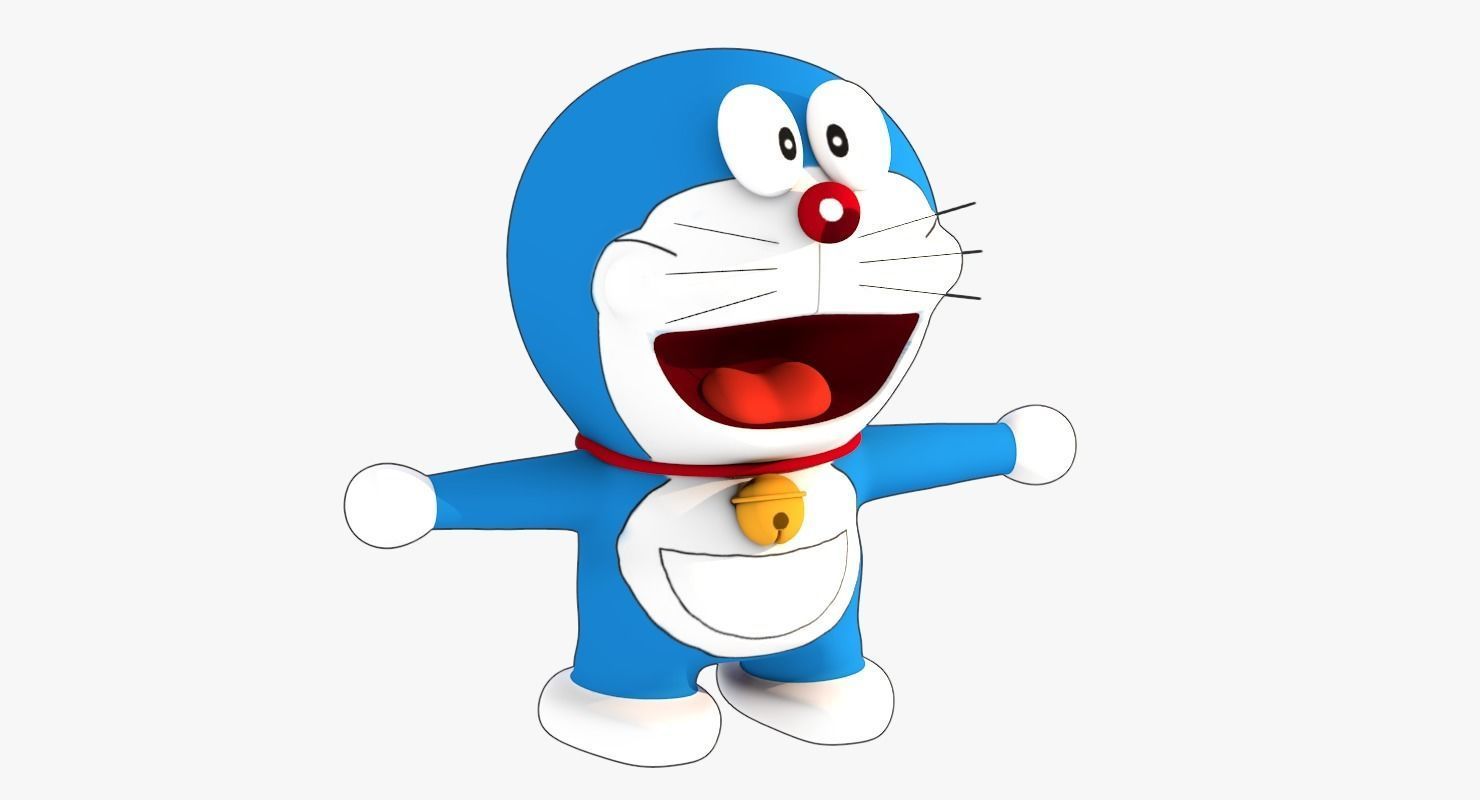 Doraemon Low Poly character Low-poly 3D model_7