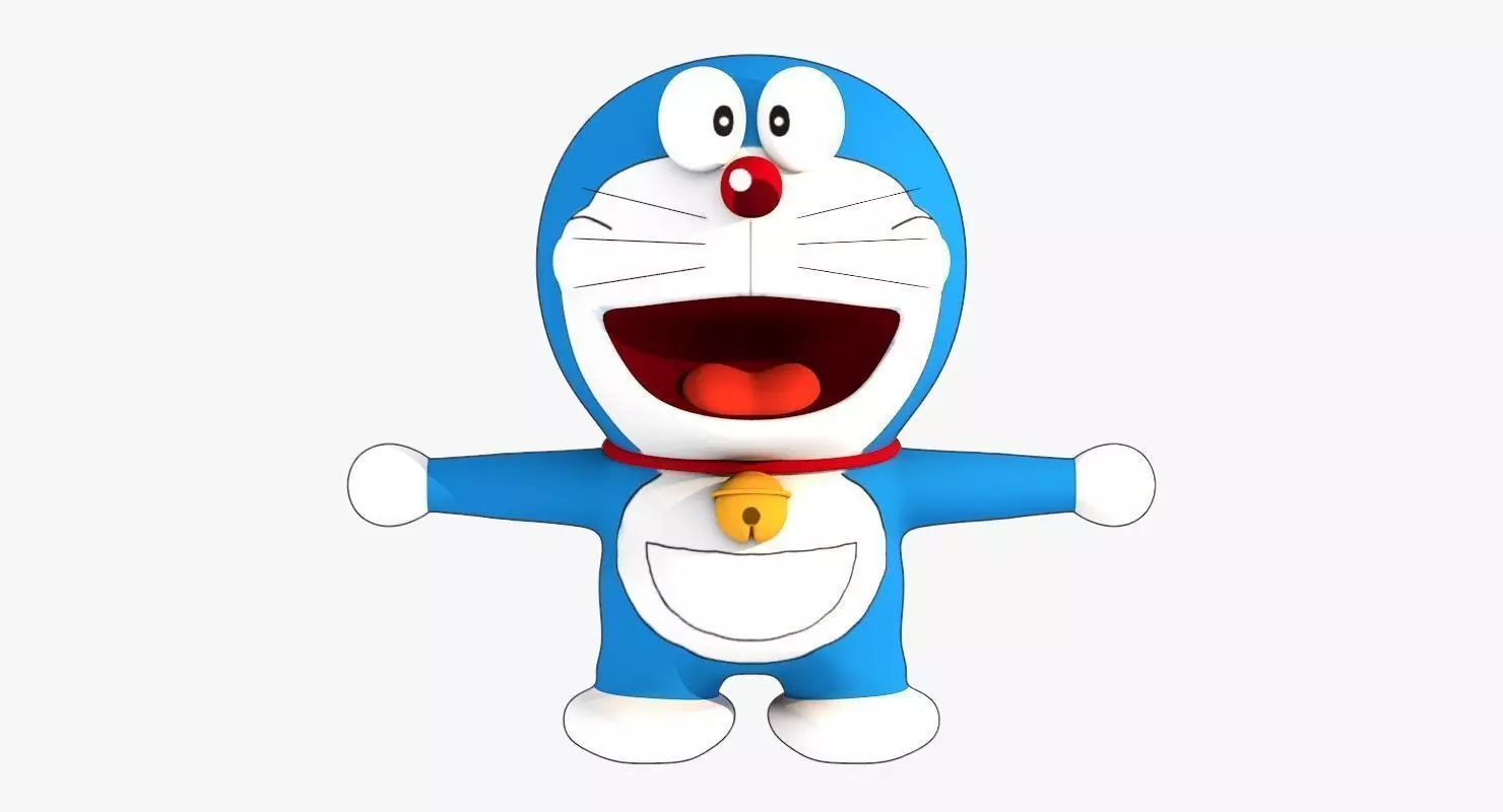 Doraemon Low Poly character Low-poly 3D model_0