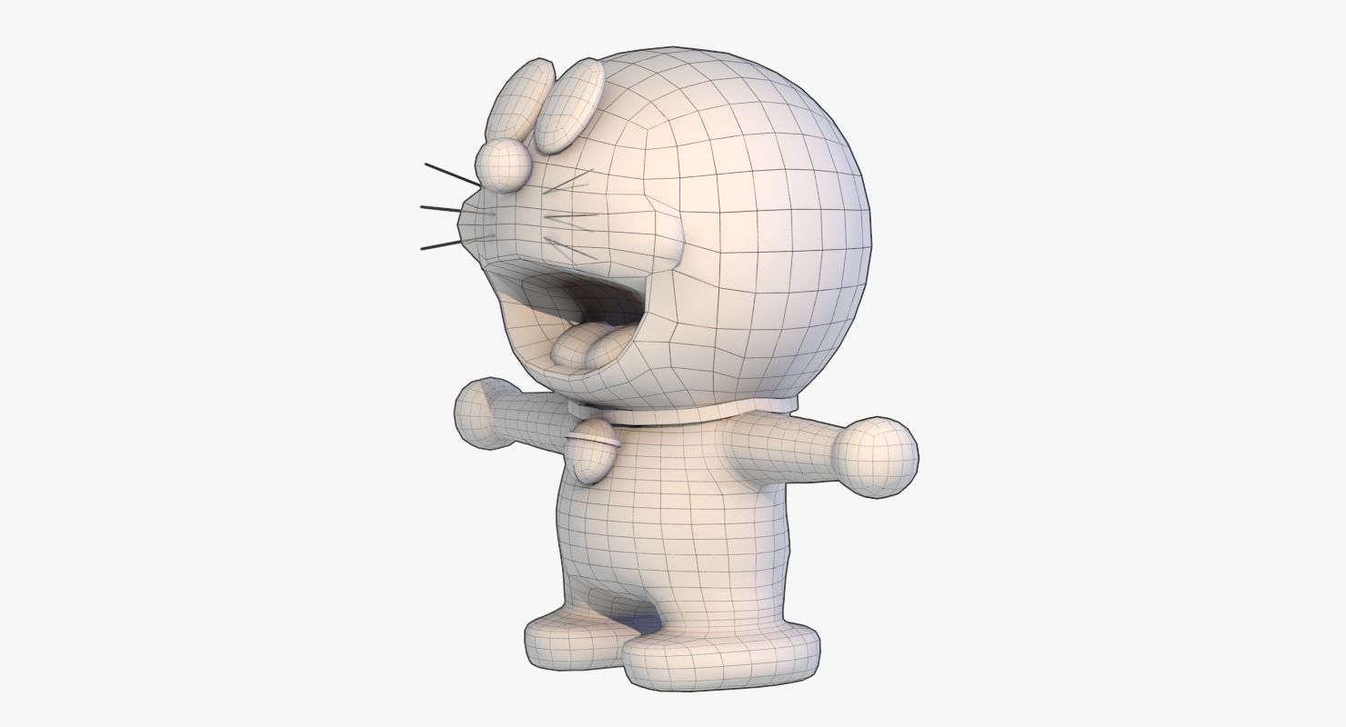Doraemon Low Poly character Low-poly 3D model_9