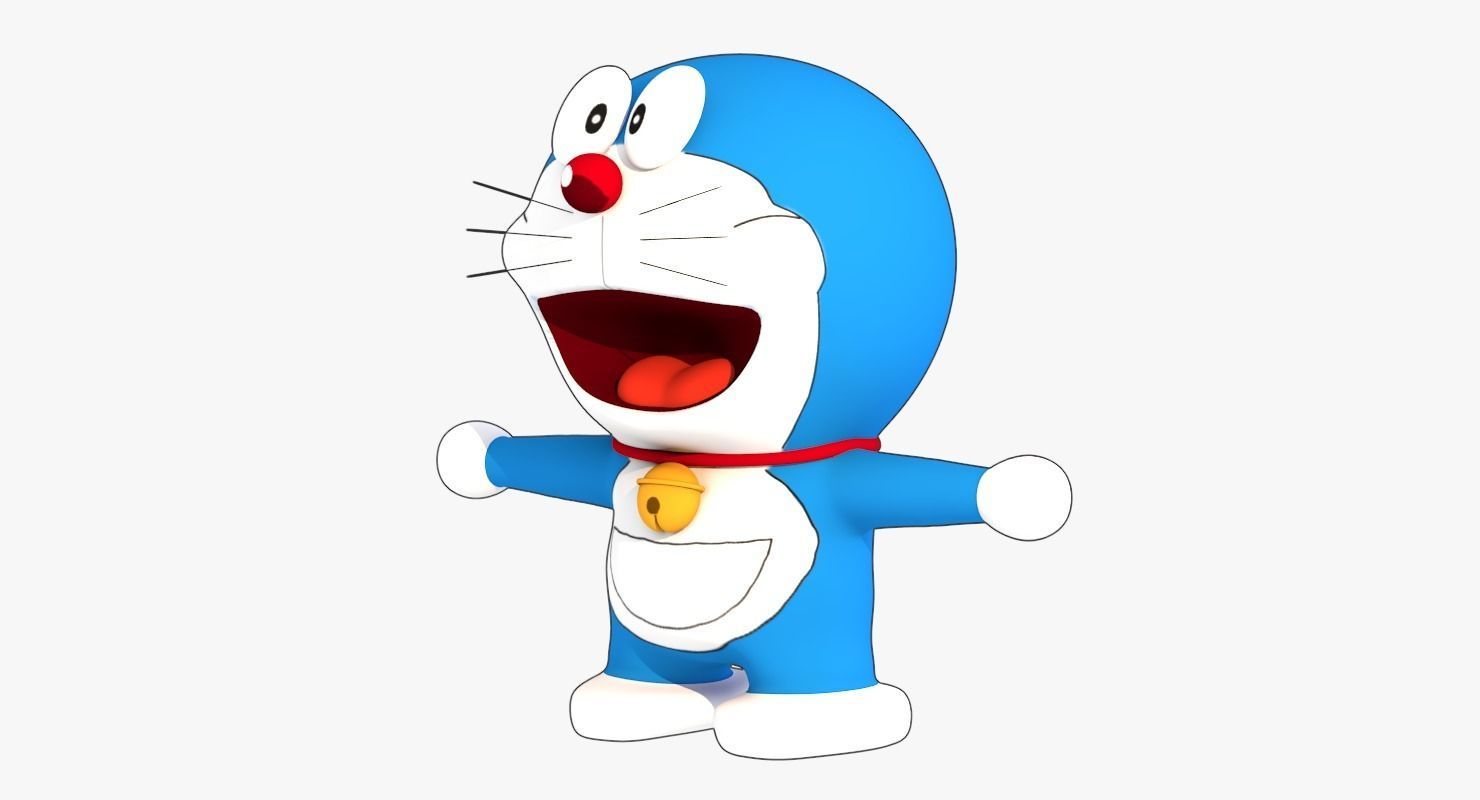 Doraemon Low Poly character Low-poly 3D model_3