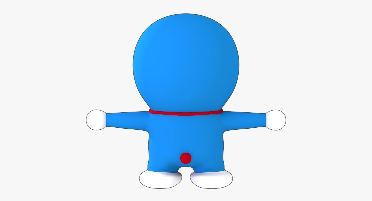 Doraemon Low Poly character Low-poly 3D model_6