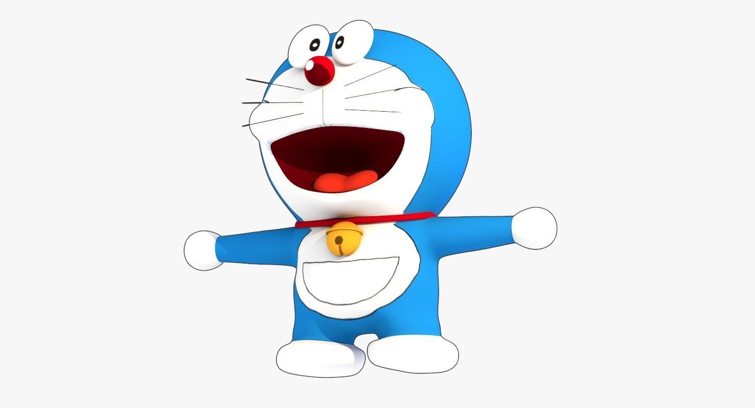 Doraemon Low Poly character Low-poly 3D model_5
