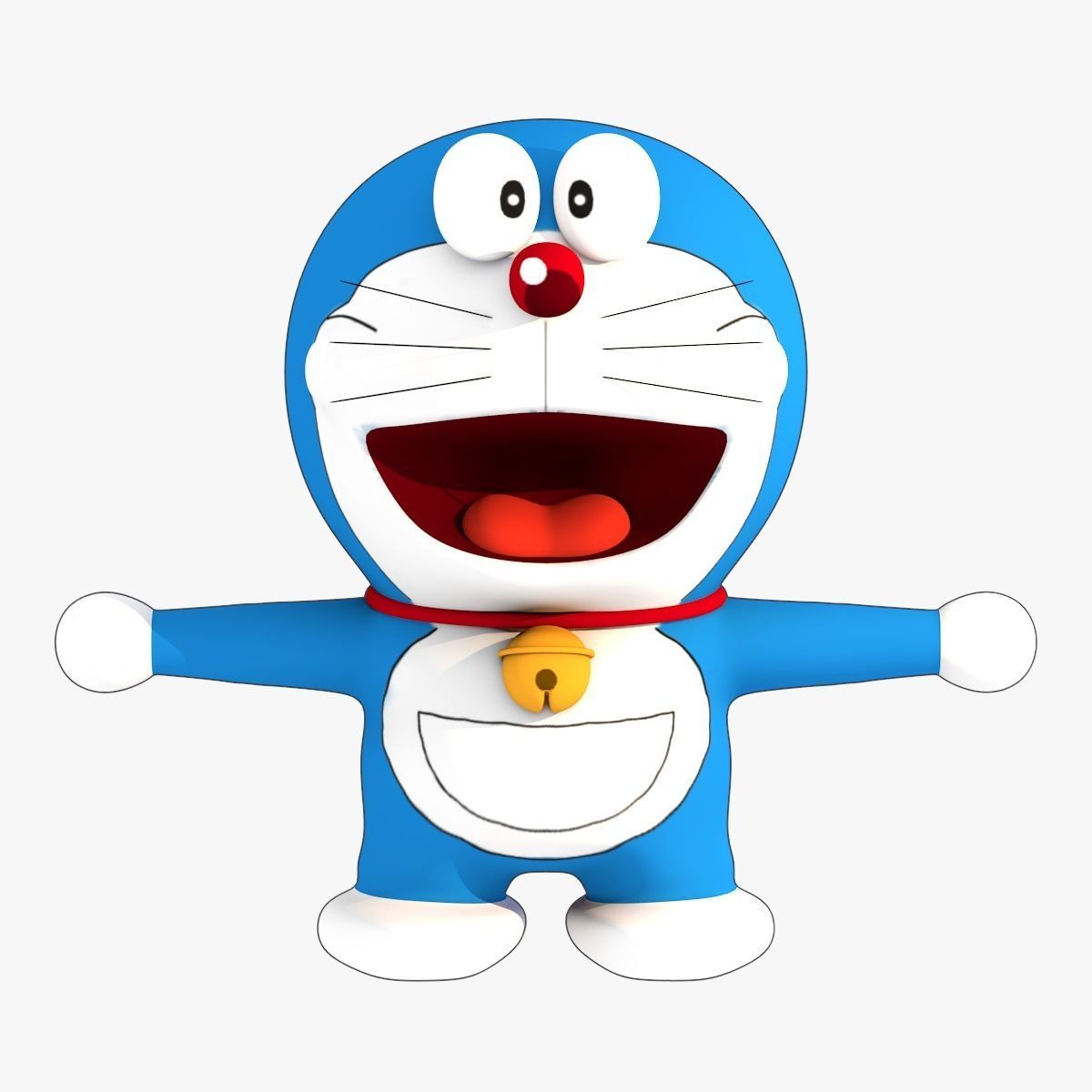 Doraemon Low Poly character Low-poly 3D model_4
