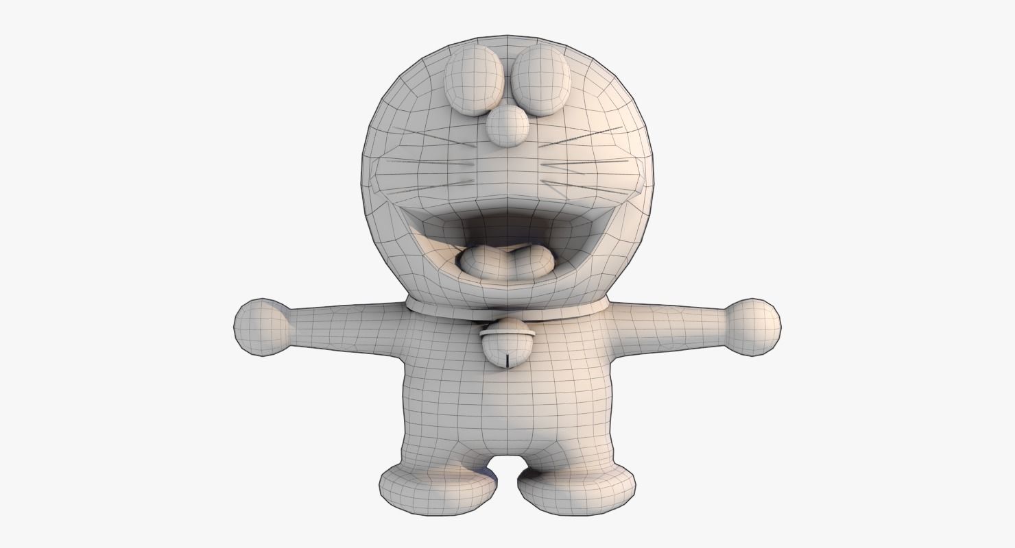 Doraemon Low Poly character Low-poly 3D model_10