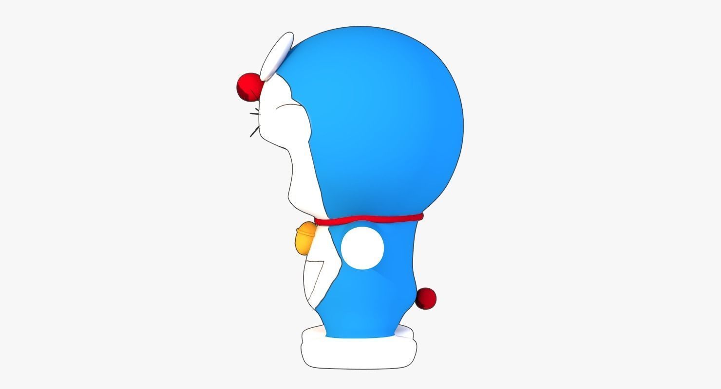 Doraemon Low Poly character Low-poly 3D model_2