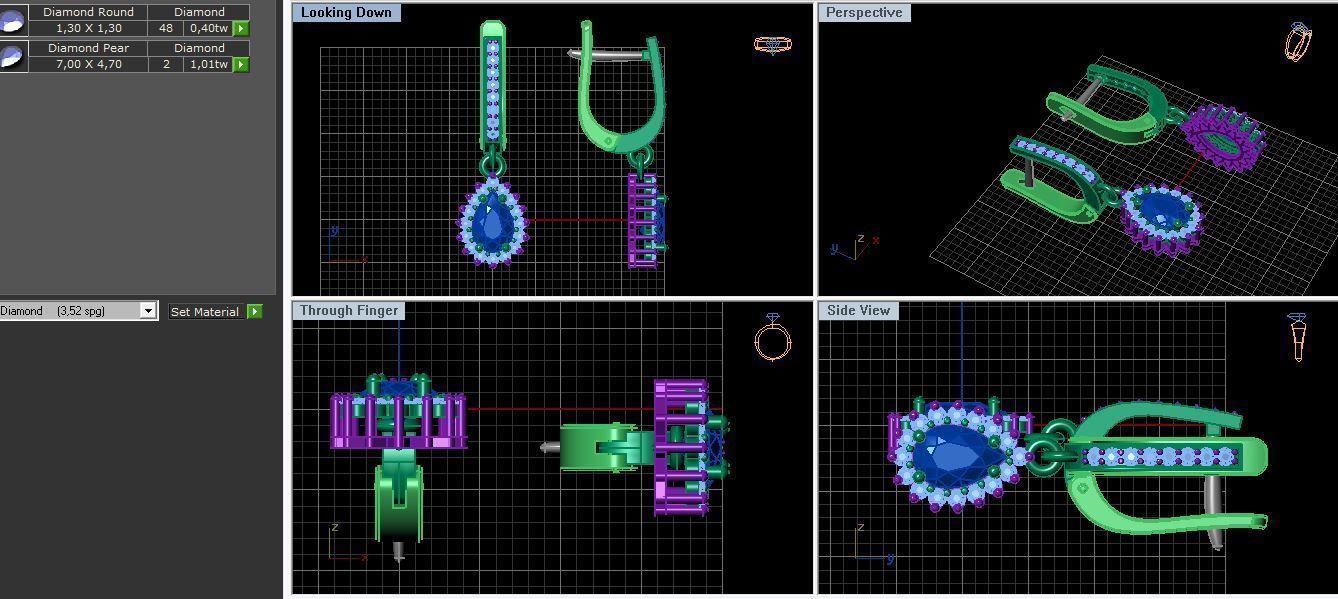 Earrings hanging 3D print model_1