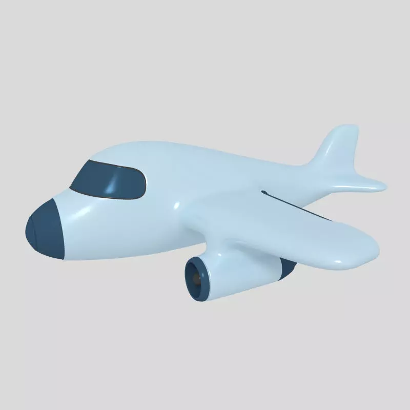 Cartoon Airplane Low-poly 3D model_0