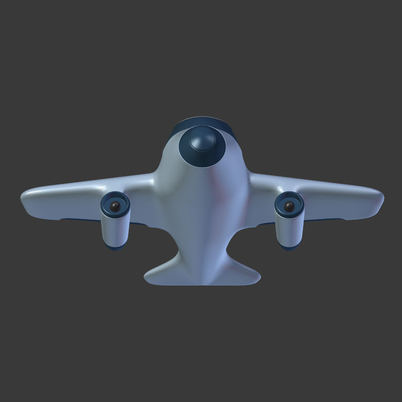 Cartoon Airplane Low-poly 3D model_15
