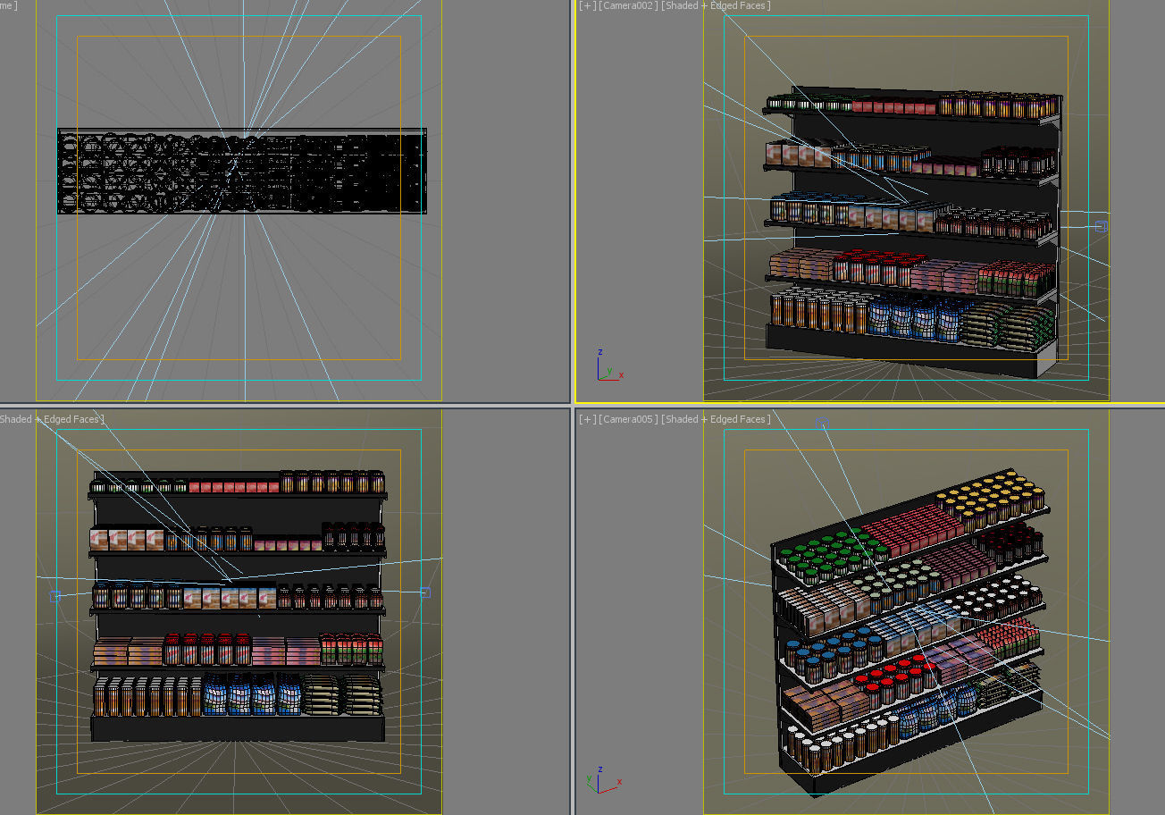 Storage shelving rack with food 02 3D model_7