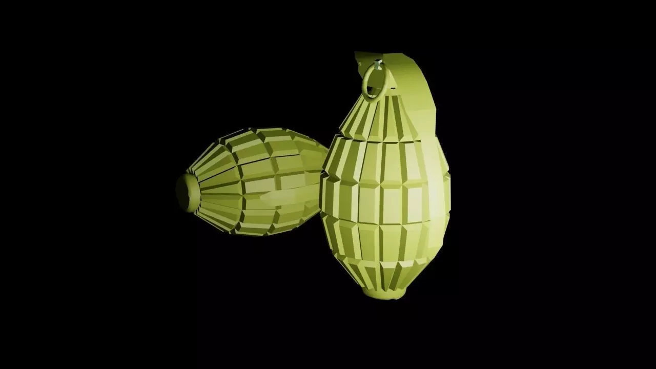 Grenade two plastic bombs 3D model_0