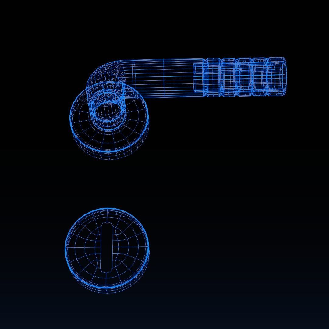 Door Handle Chrome Free 3D model_1