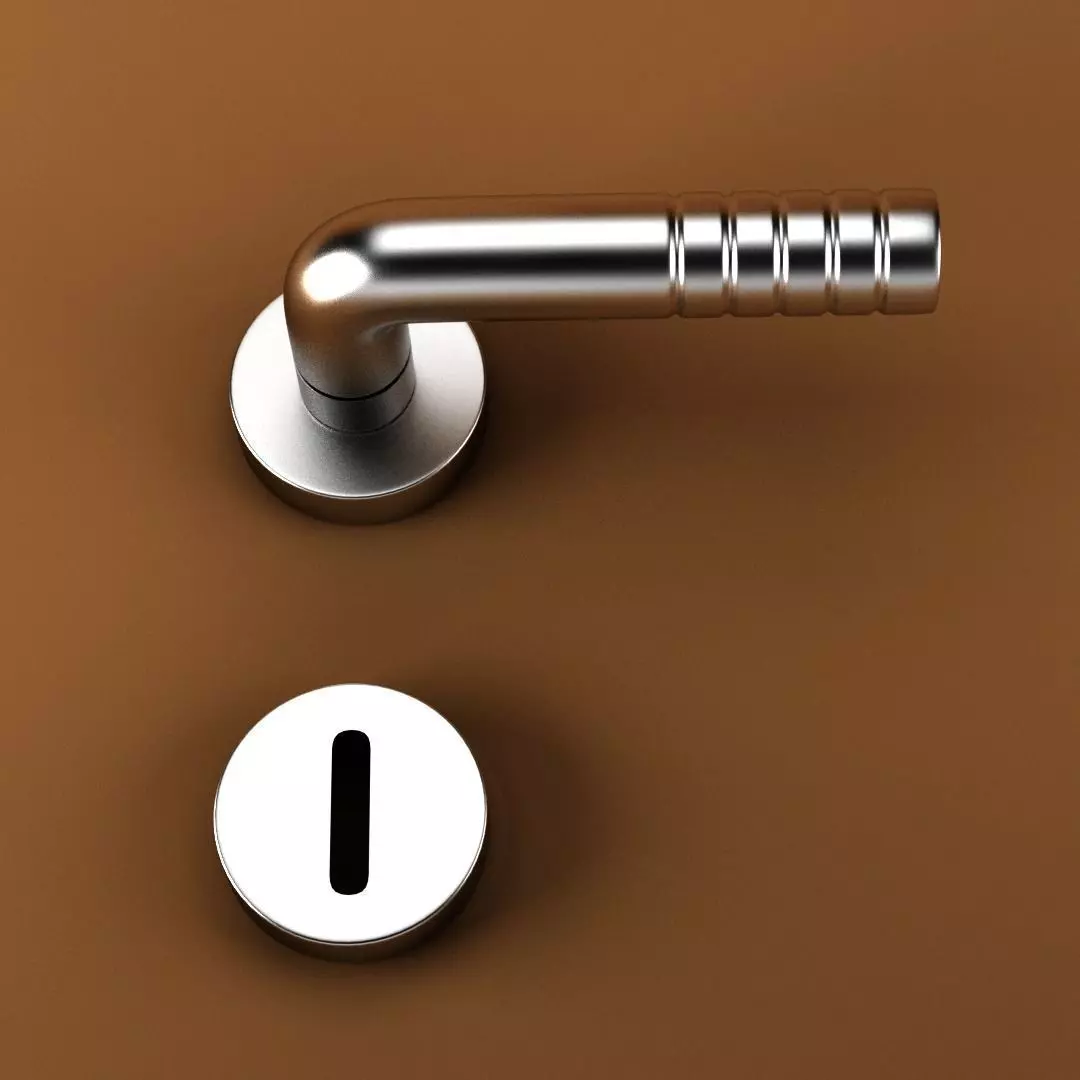 Door Handle Chrome Free 3D model_0
