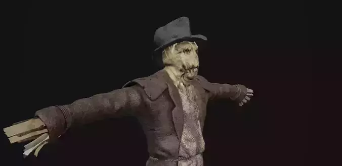 Scarecrow- game ready Prop I Character Low-poly 3D model