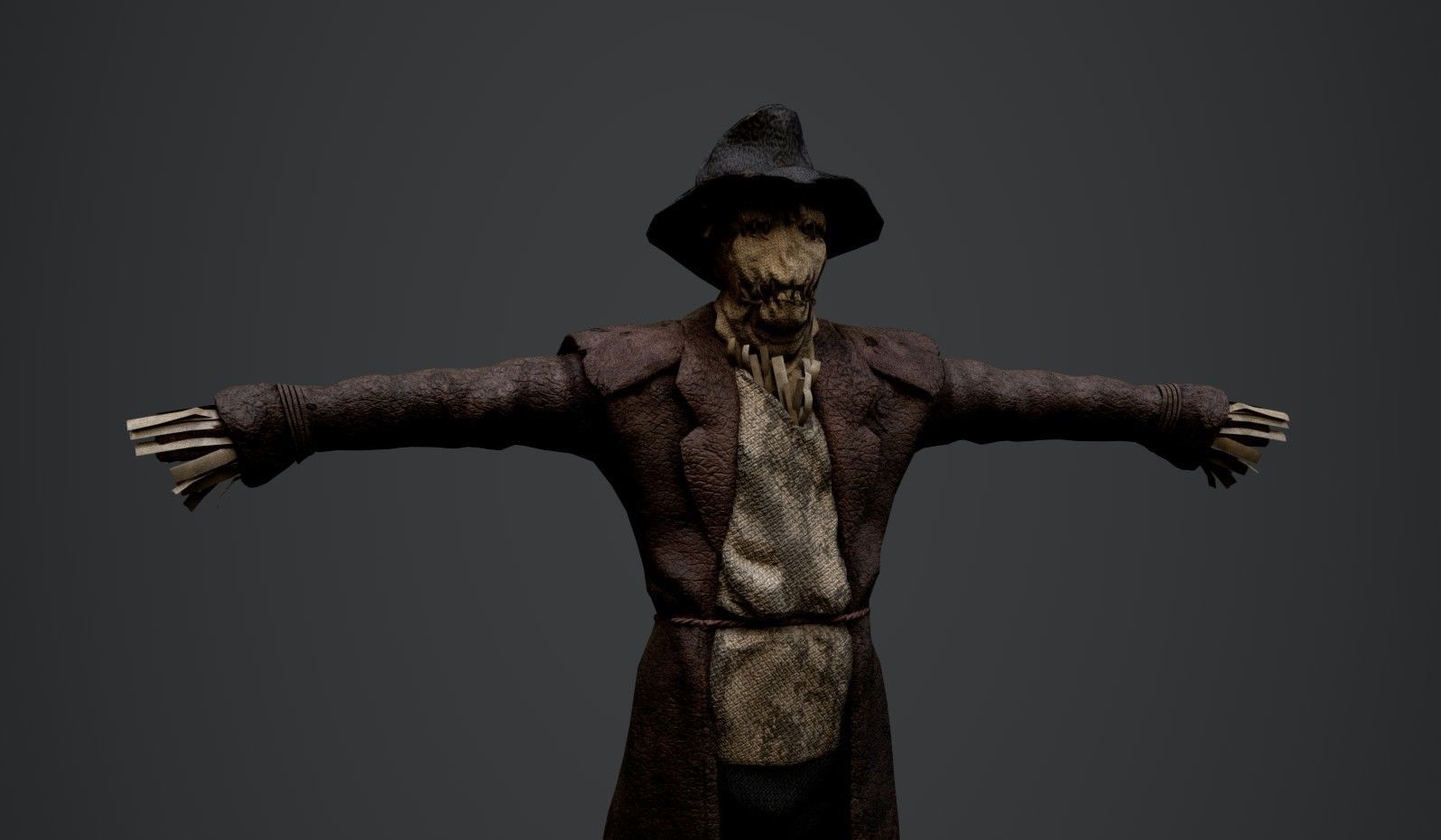 Scarecrow- game ready Prop I Character Low-poly 3D model_5