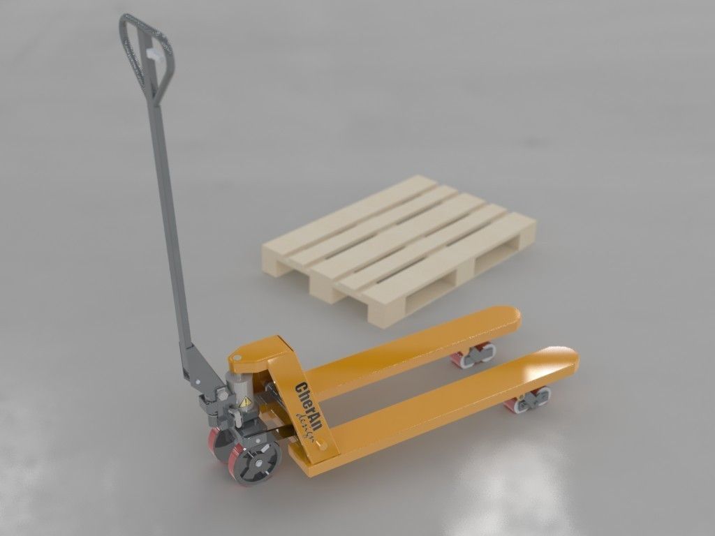 Hand pallet truck - real size Free 3D model_4