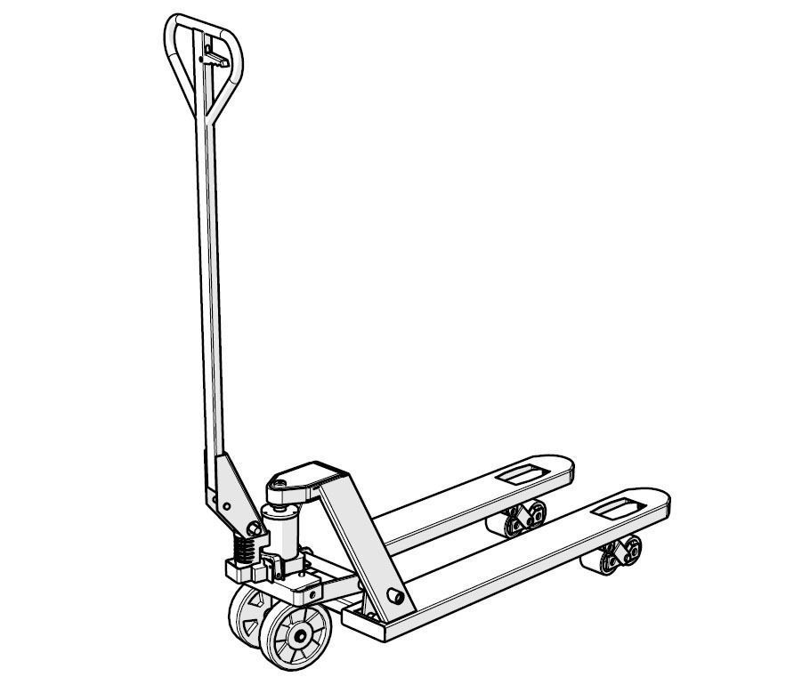 Hand pallet truck - real size Free 3D model_3
