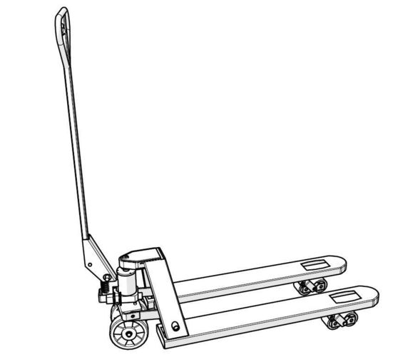 Hand pallet truck real size free 3D Model .stl .sldprt .sldasm