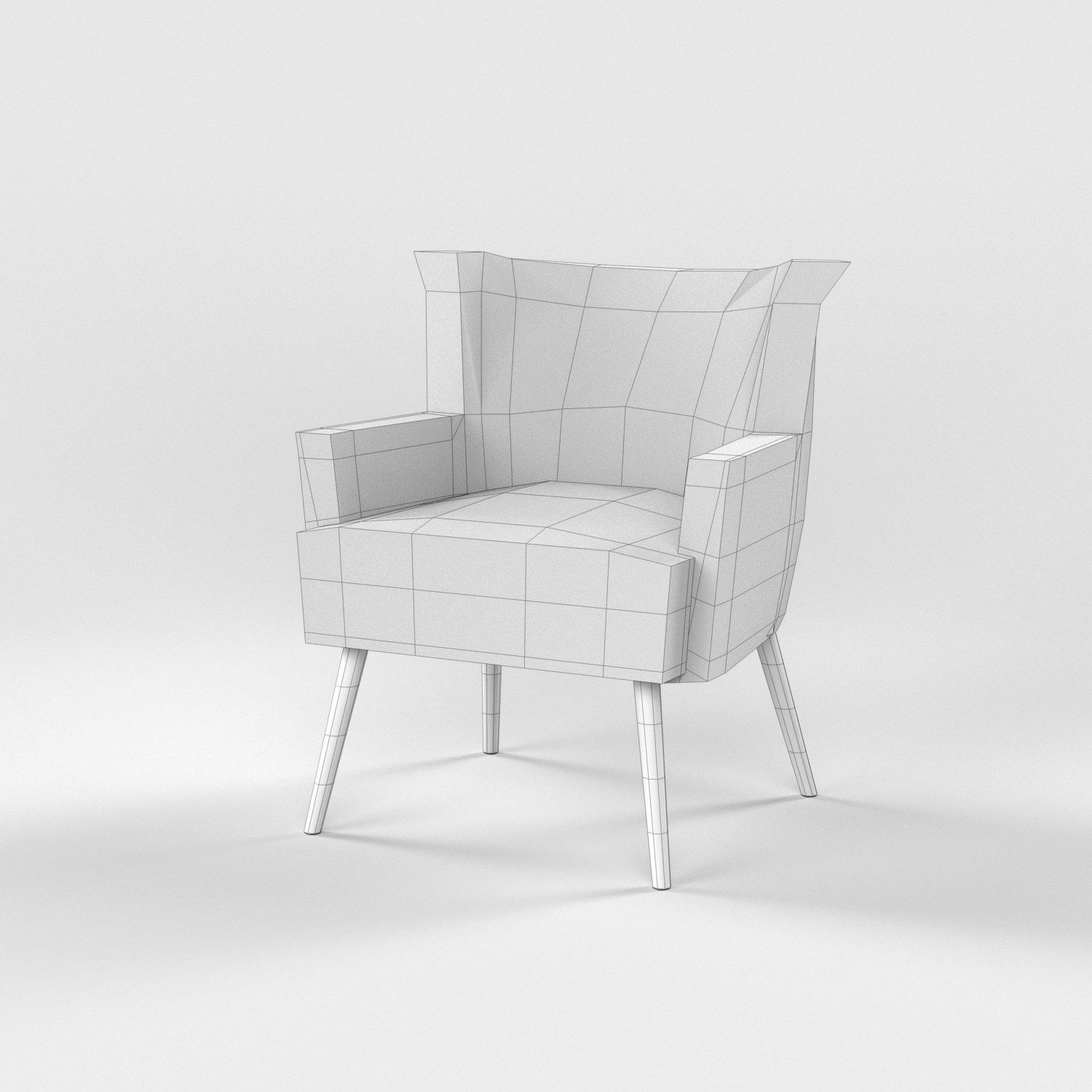10 chairs set Low-poly 3D model_36