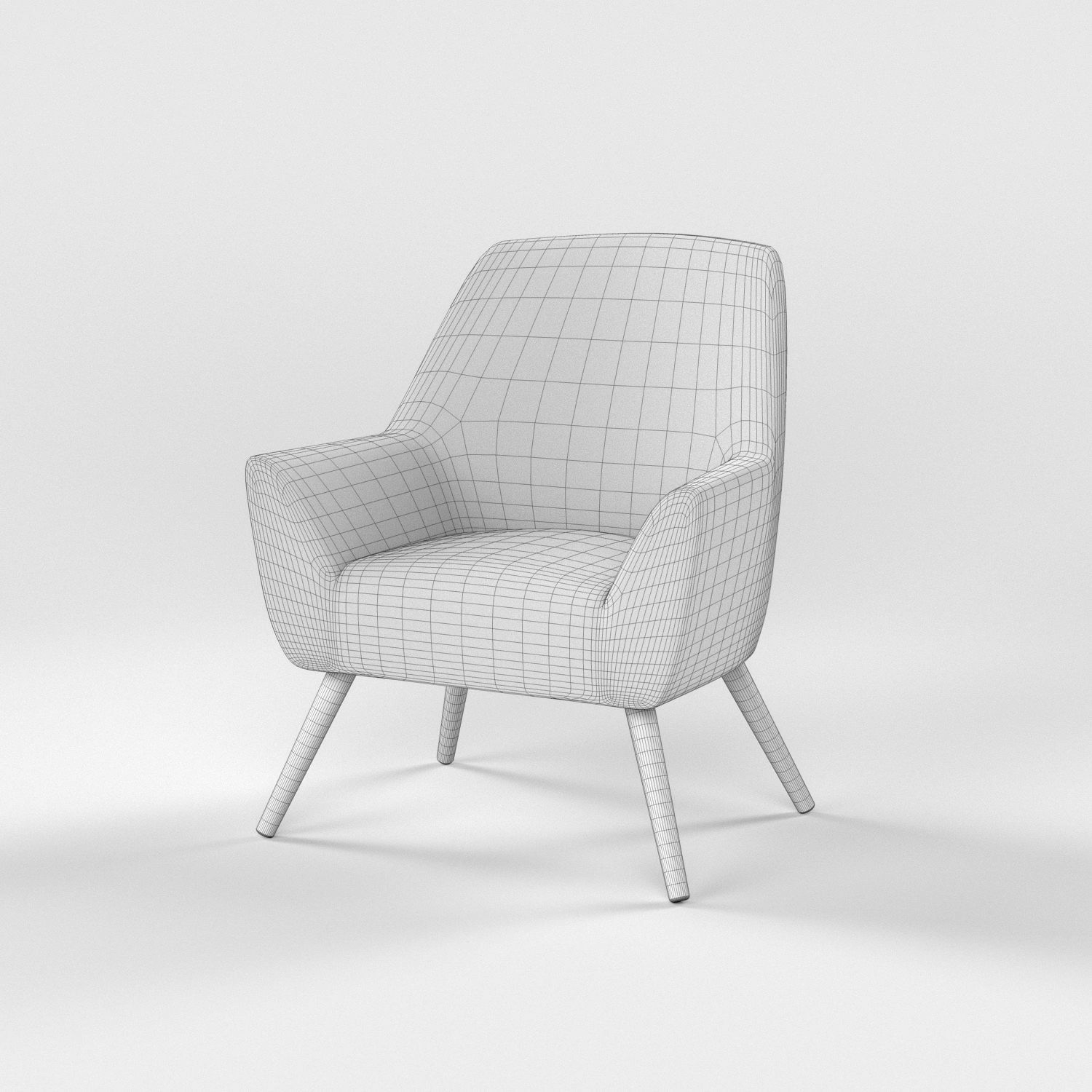 10 chairs set Low-poly 3D model_30