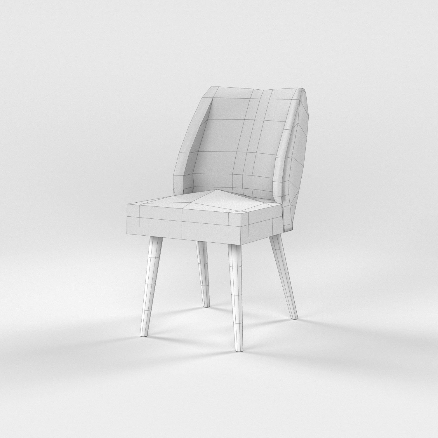 10 chairs set Low-poly 3D model_32