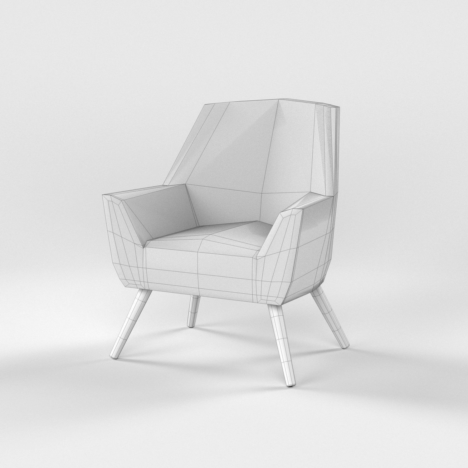 10 chairs set Low-poly 3D model_29