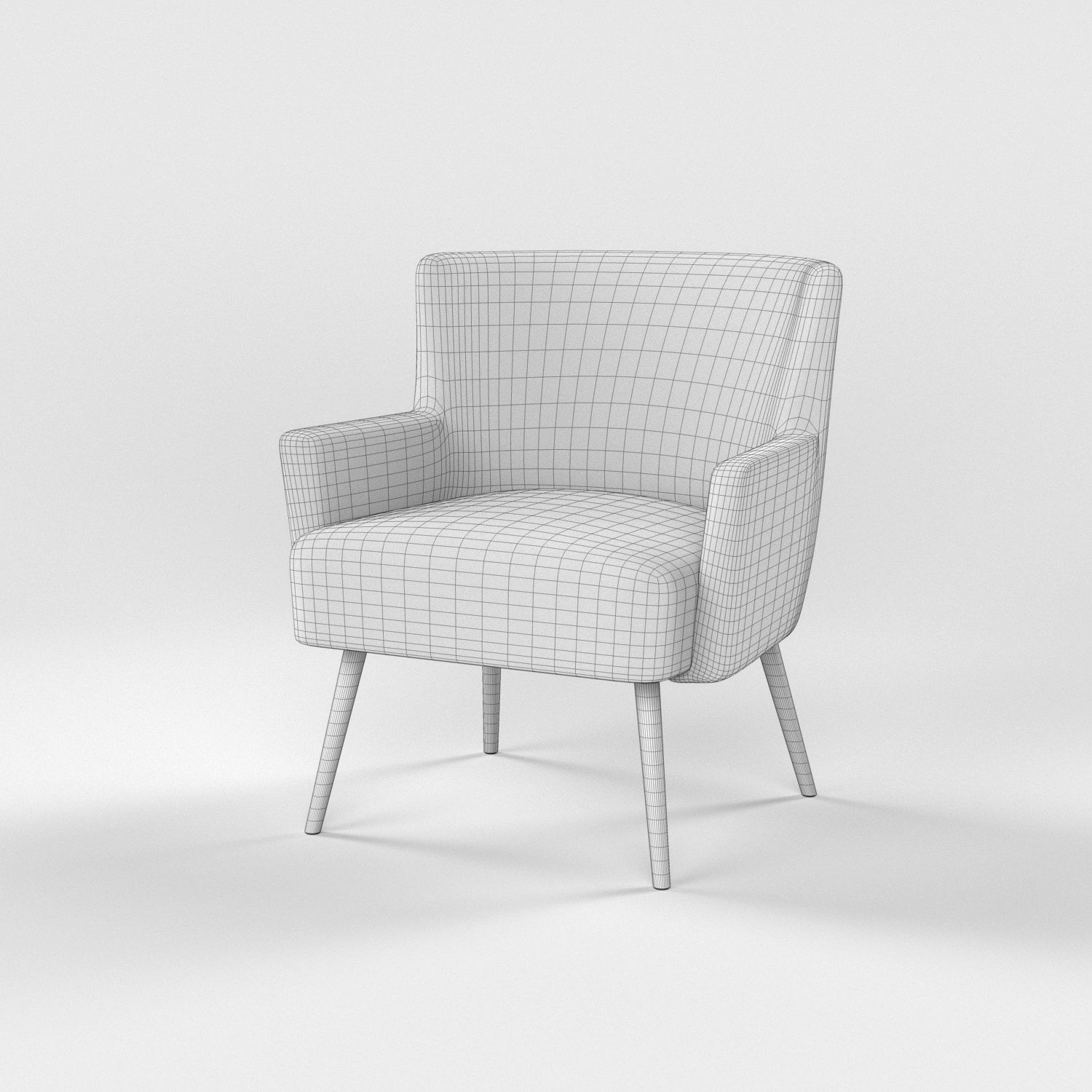 10 chairs set Low-poly 3D model_26