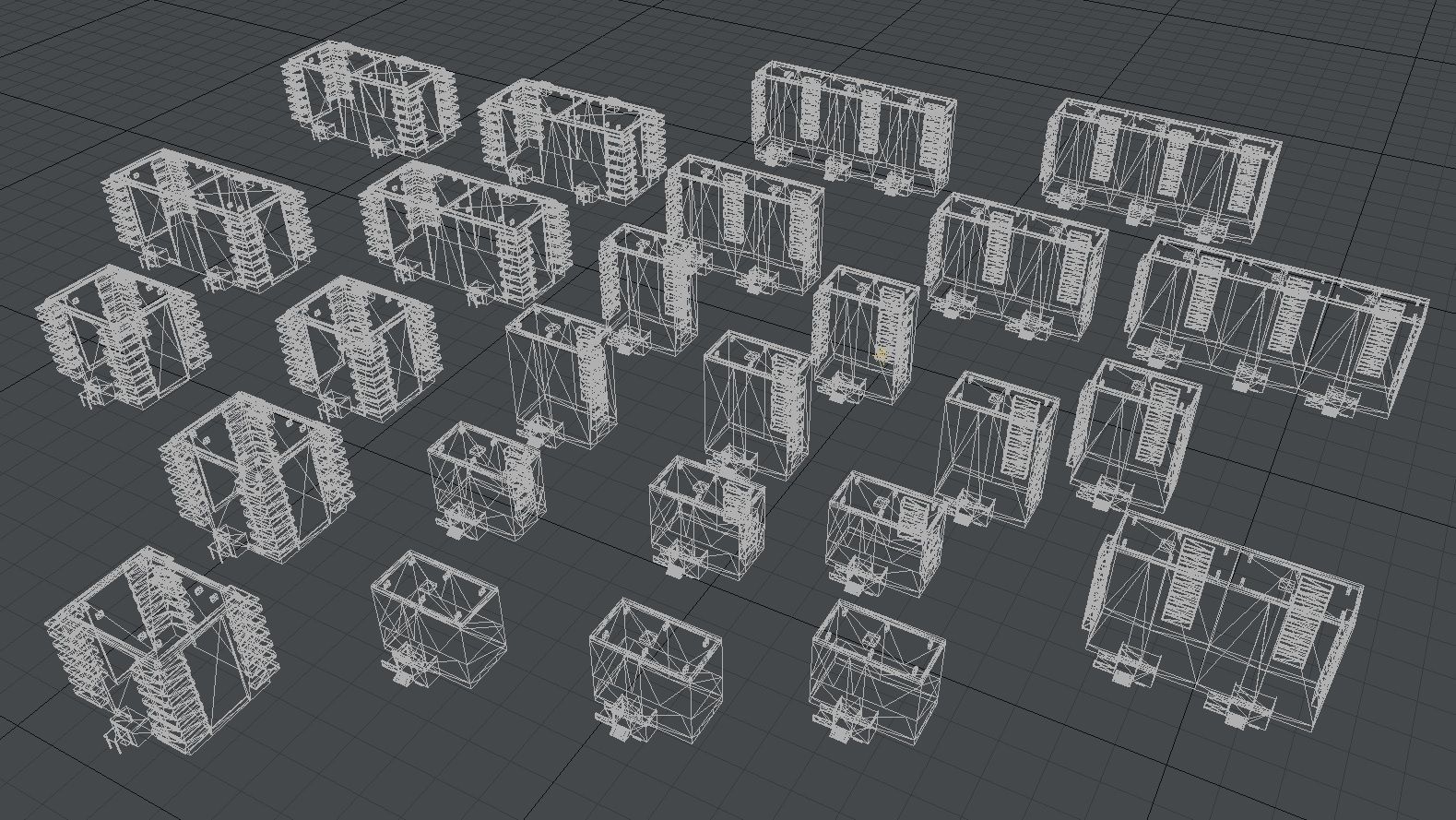 Blocks Buildings Residental Apartments Flats 26x Package Low-poly 3D model_1