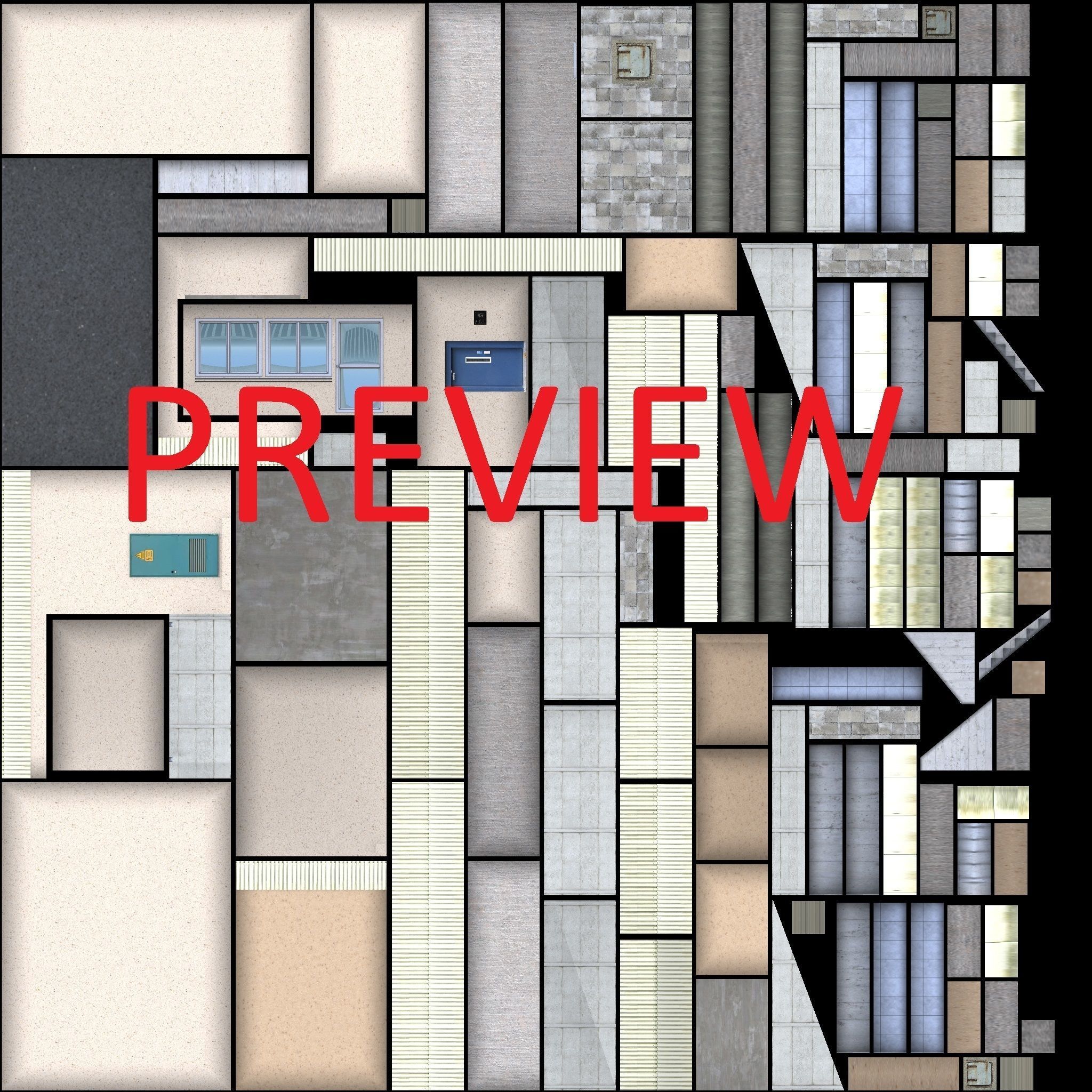 Blocks Buildings Residental Apartments Flats 26x Package Low-poly 3D model_8