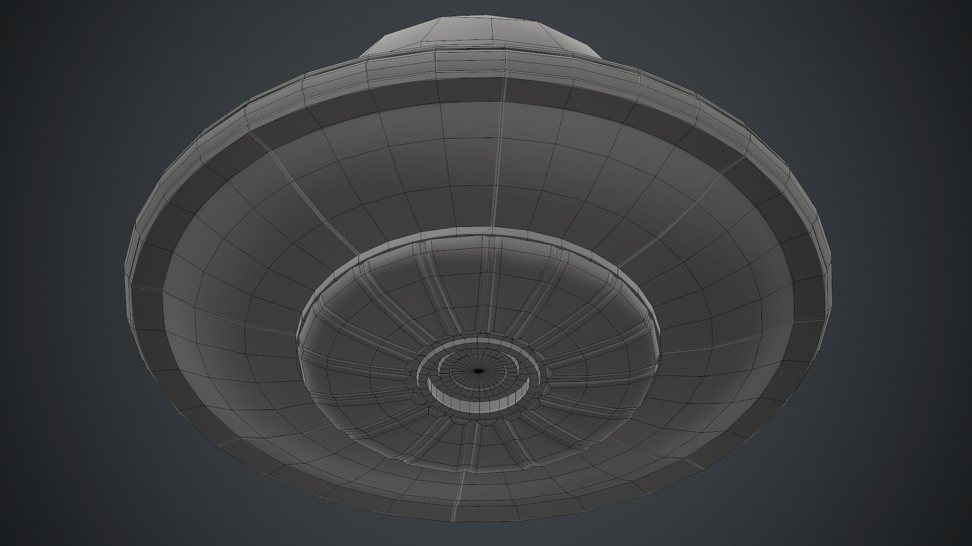Cartoon UFO 1 PBR Game Ready Low-poly 3D model_17