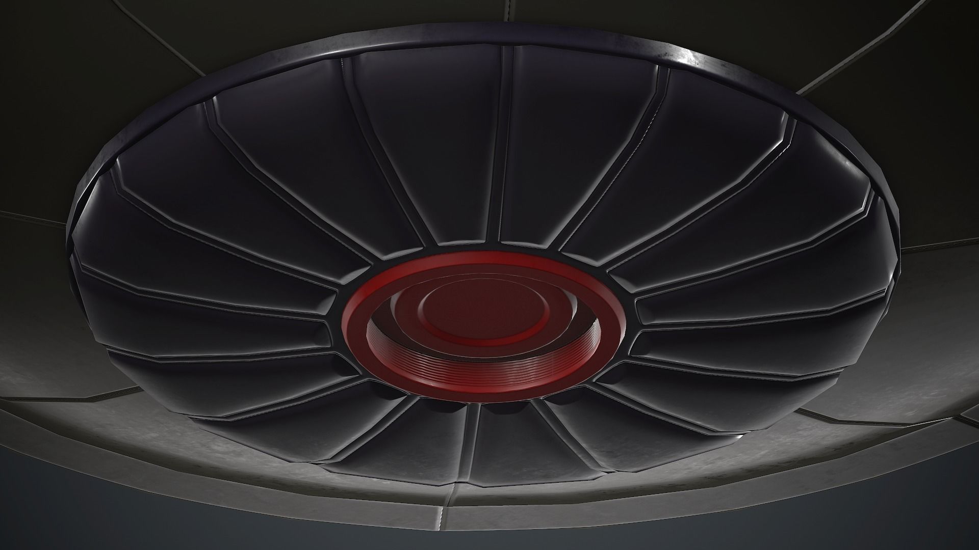 Cartoon UFO 1 PBR Game Ready Low-poly 3D model_10