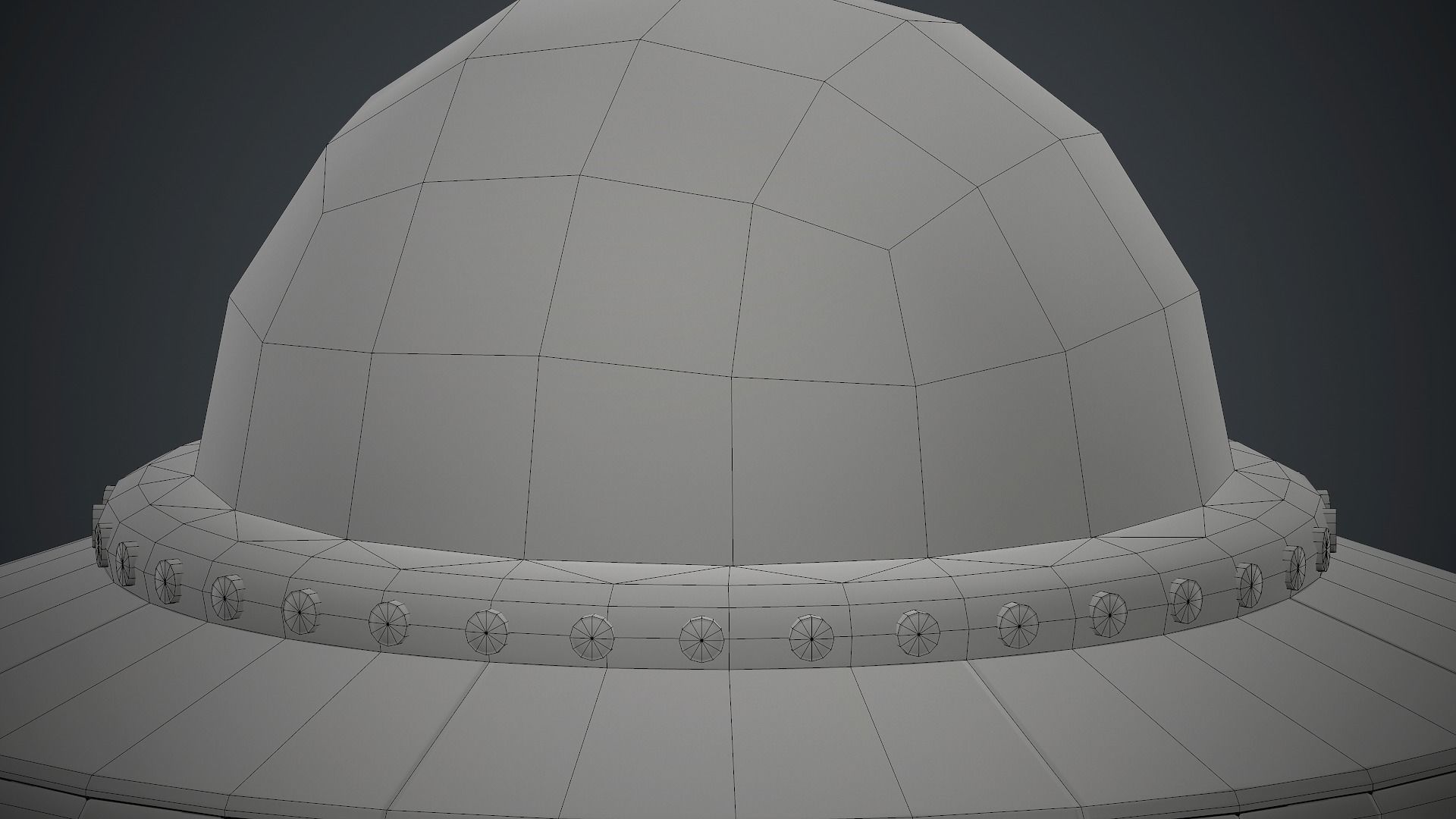 Cartoon UFO 1 PBR Game Ready Low-poly 3D model_16