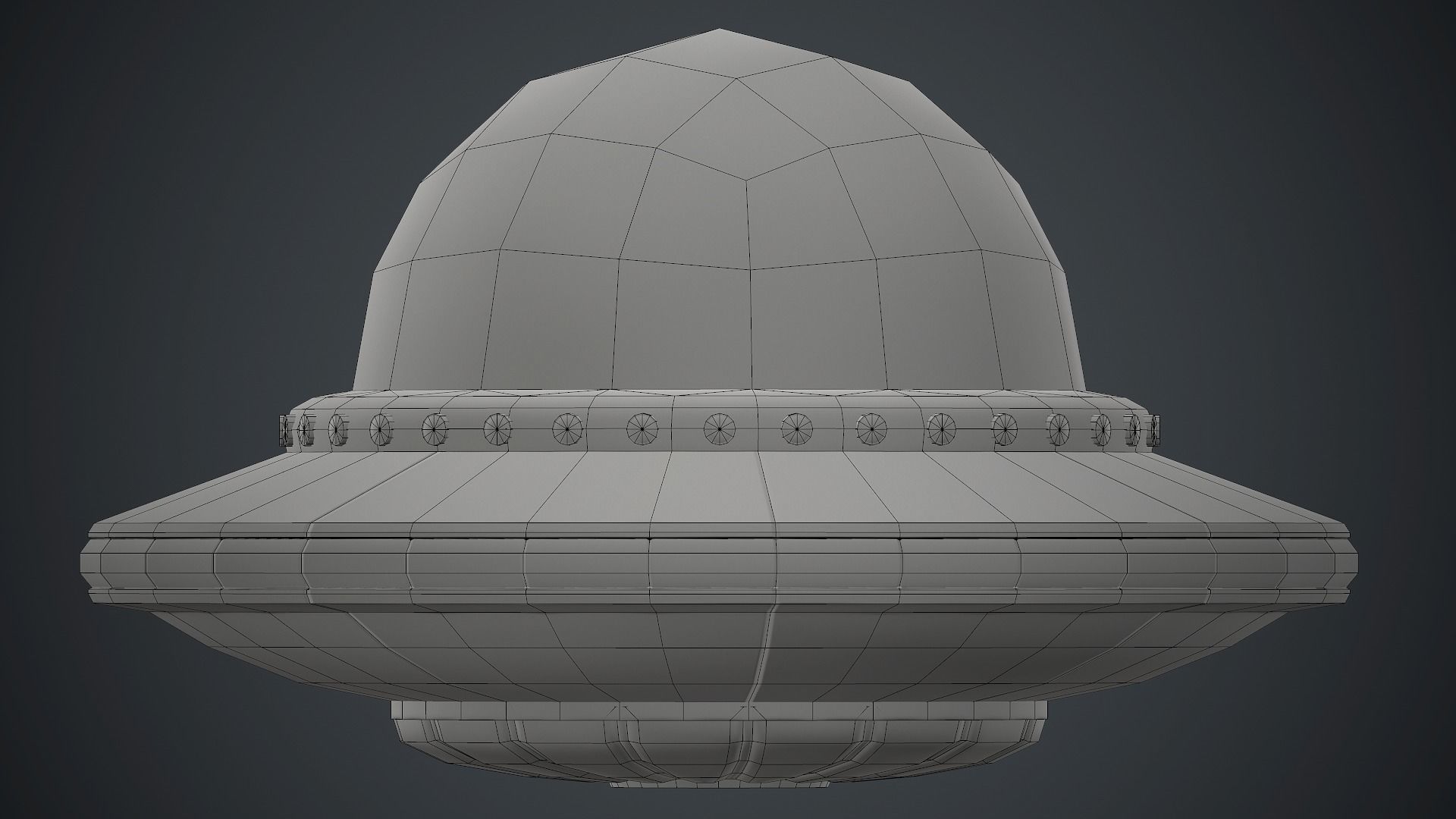 Cartoon UFO 1 PBR Game Ready Low-poly 3D model_15