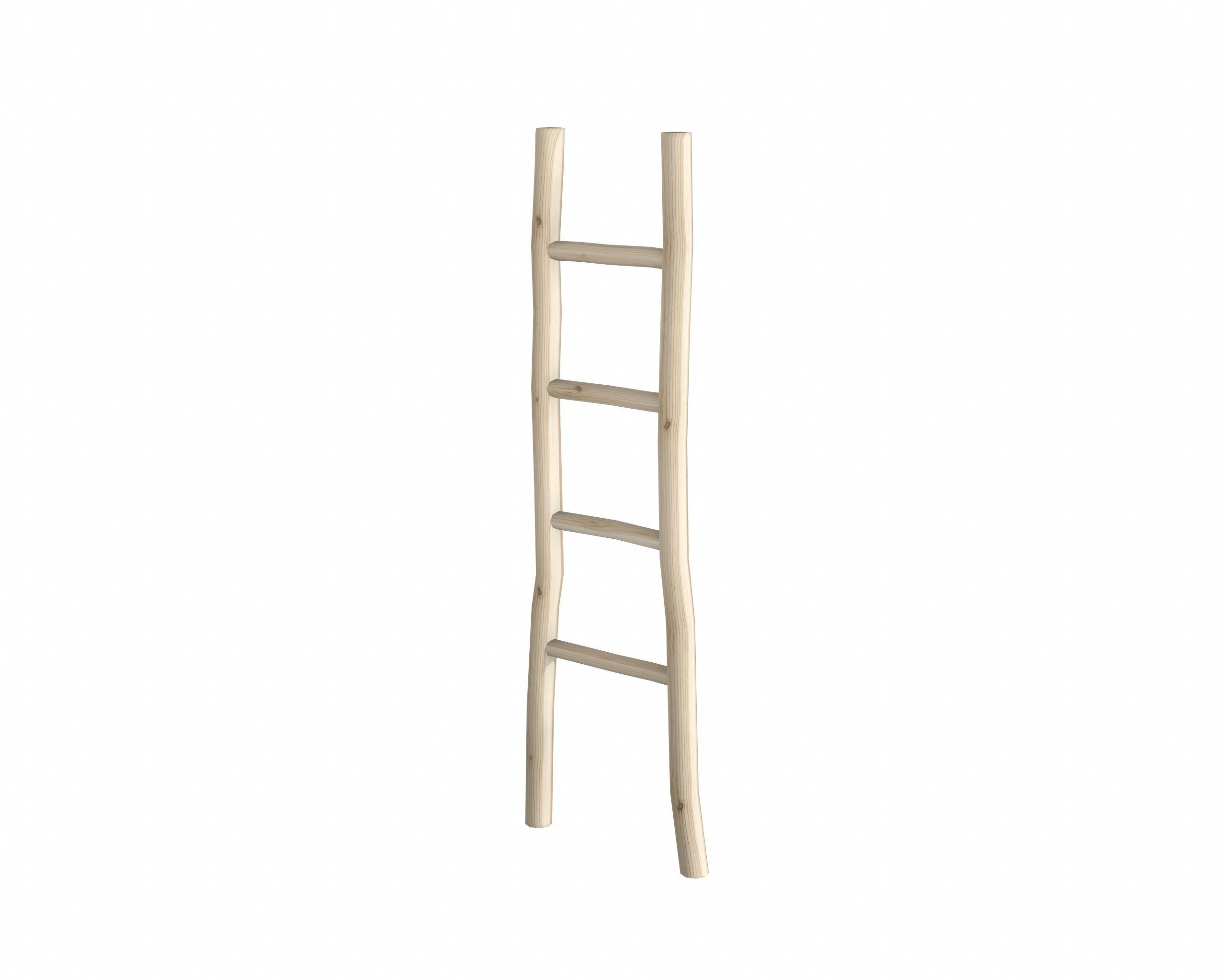 Low Poly Wood Ladder Low-poly 3D model_5