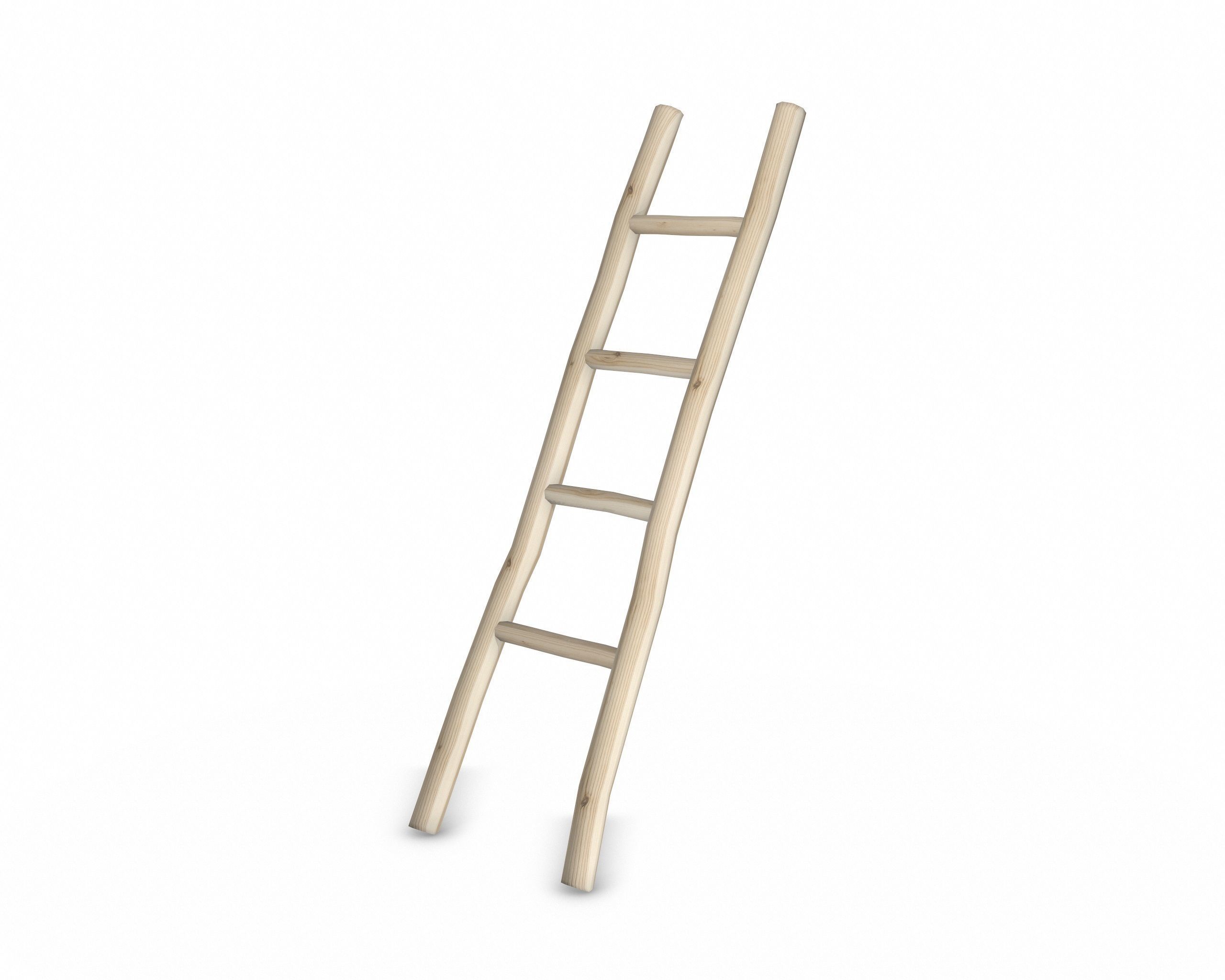 Low Poly Wood Ladder Low-poly 3D model_2