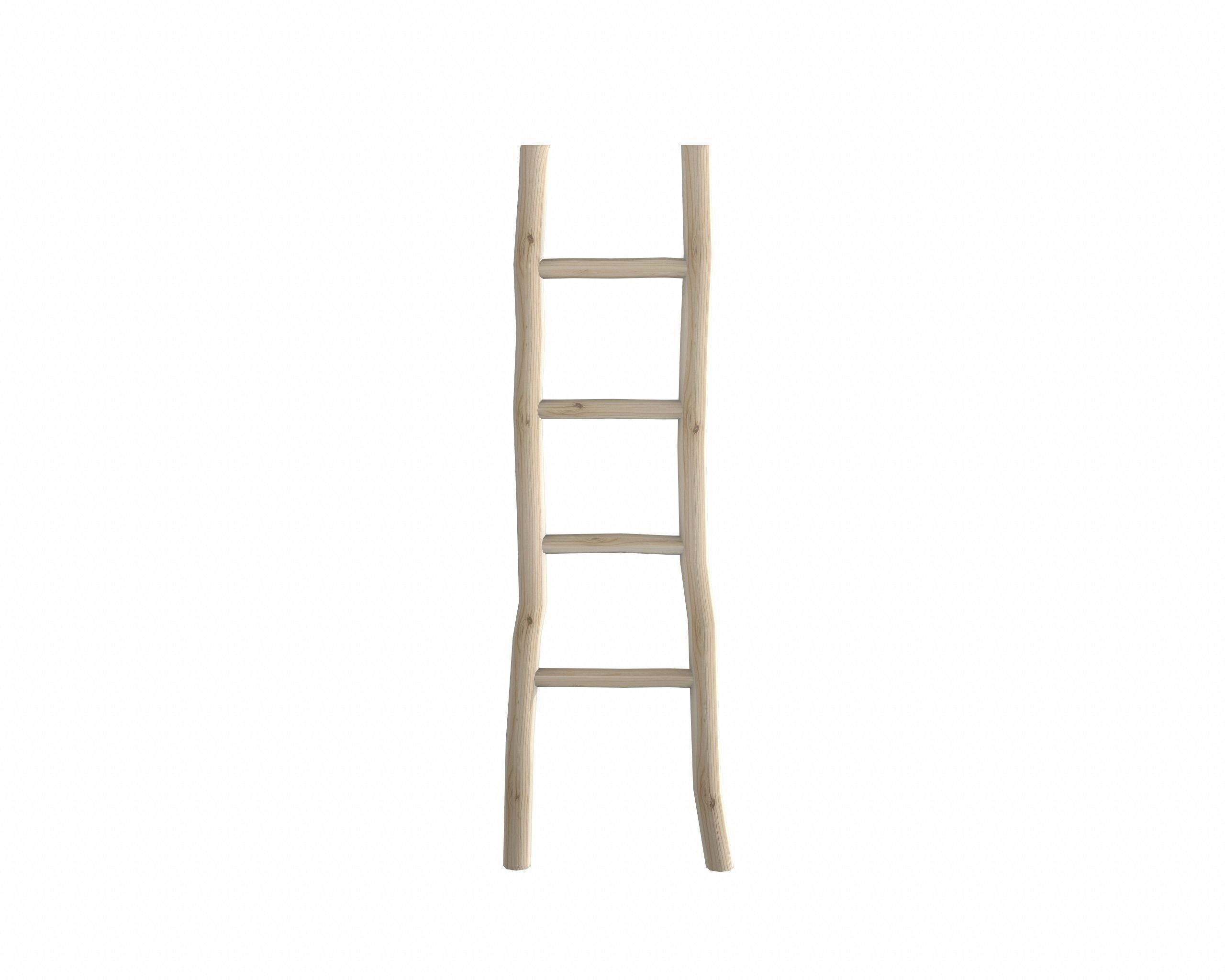 Low Poly Wood Ladder Low-poly 3D model_4