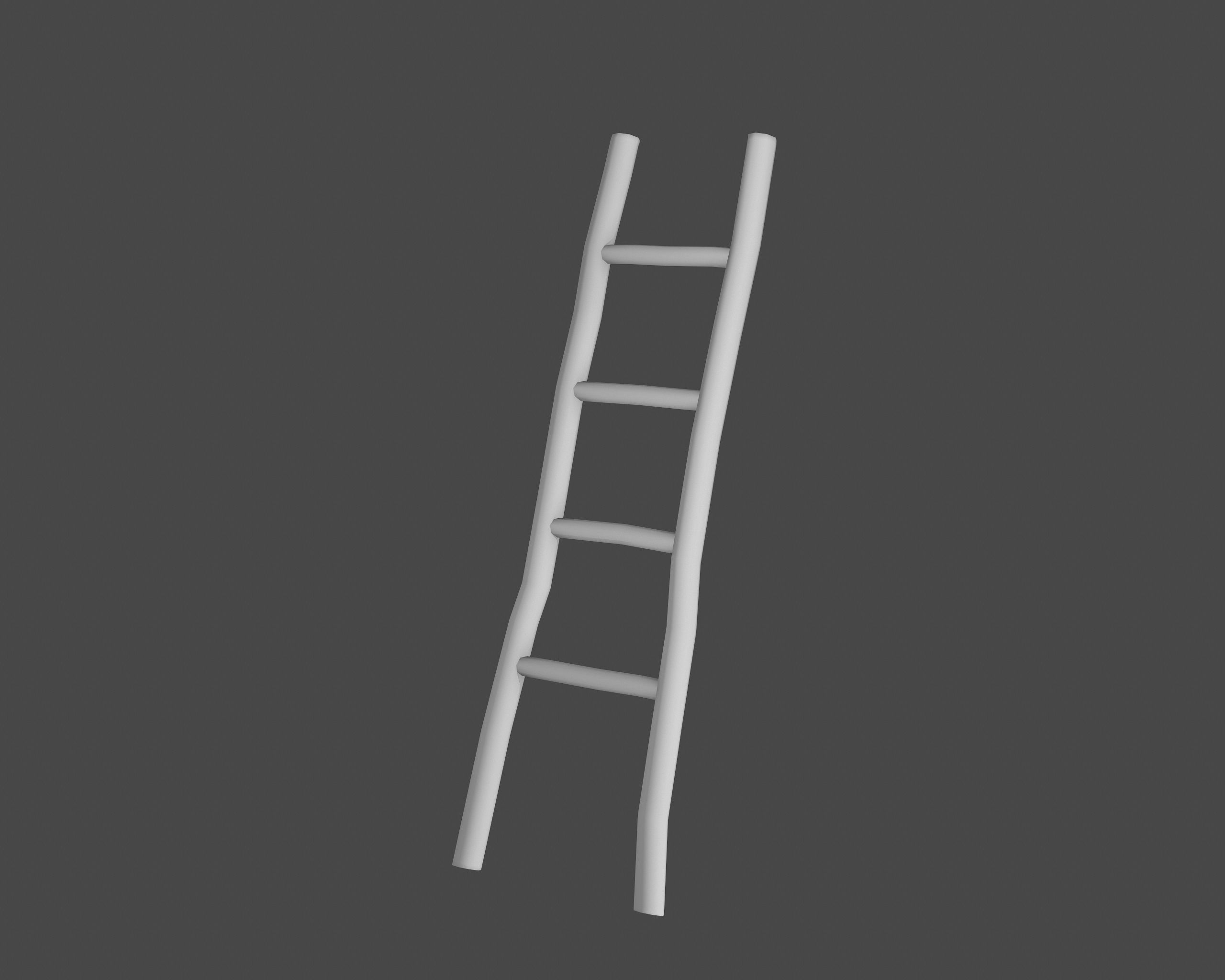 Low Poly Wood Ladder Low-poly 3D model_7