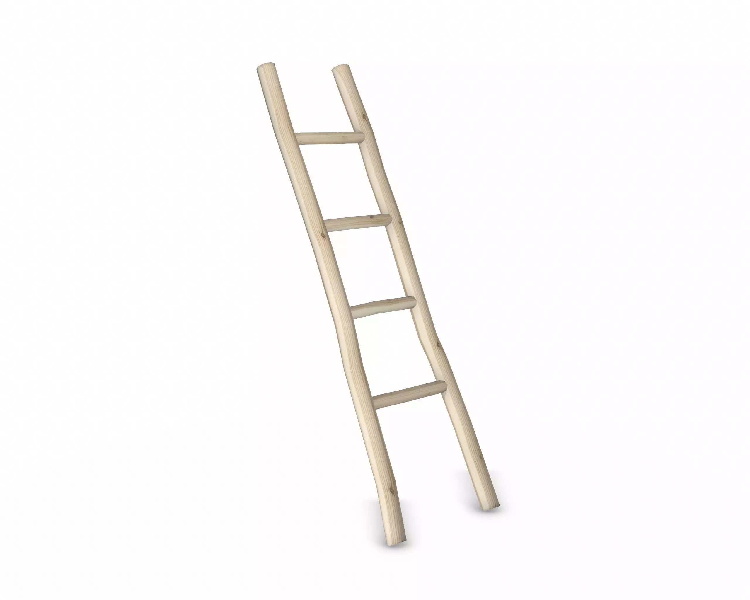 Low Poly Wood Ladder Low-poly 3D model_0