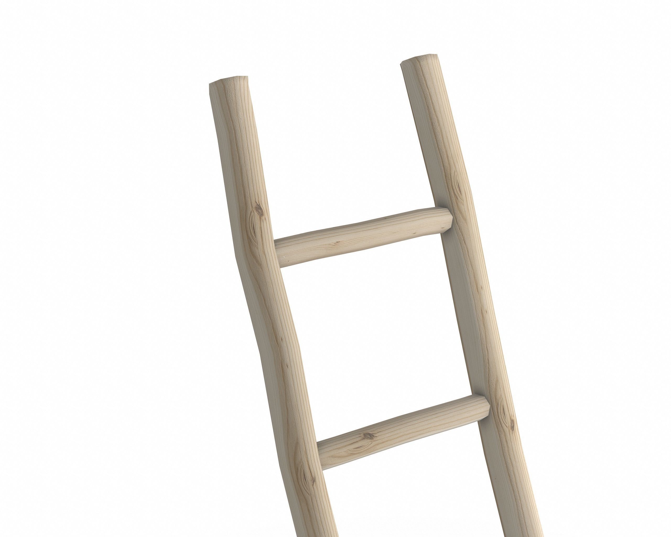 Low Poly Wood Ladder Low-poly 3D model_1