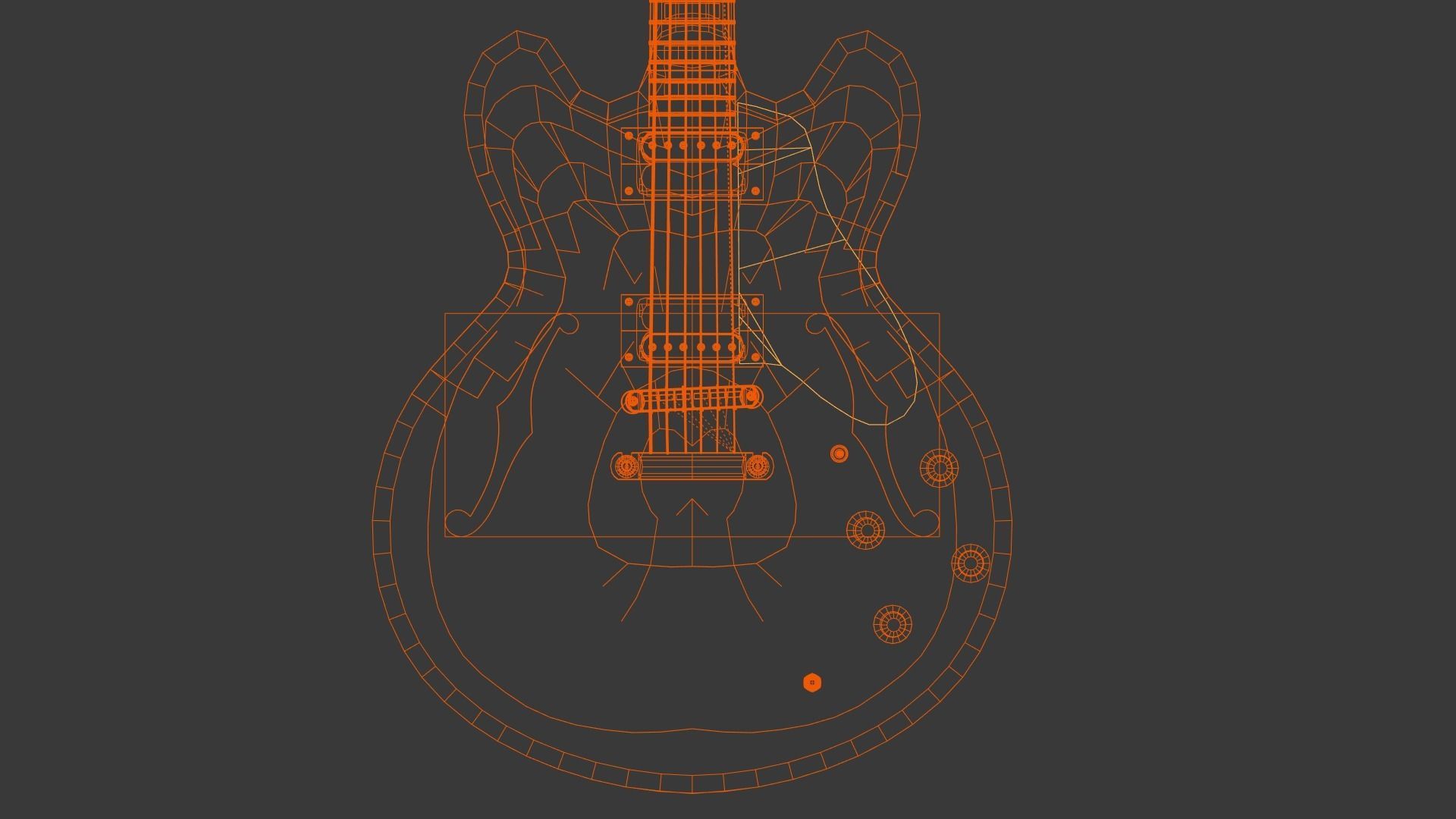 Guitar  Gibson ES-335 Low-poly 3D model_8