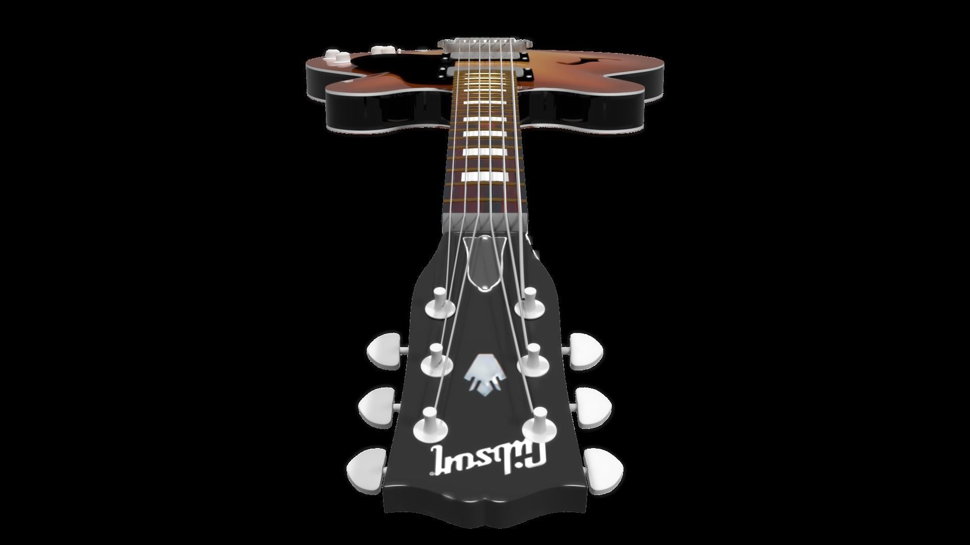Guitar  Gibson ES-335 Low-poly 3D model_3