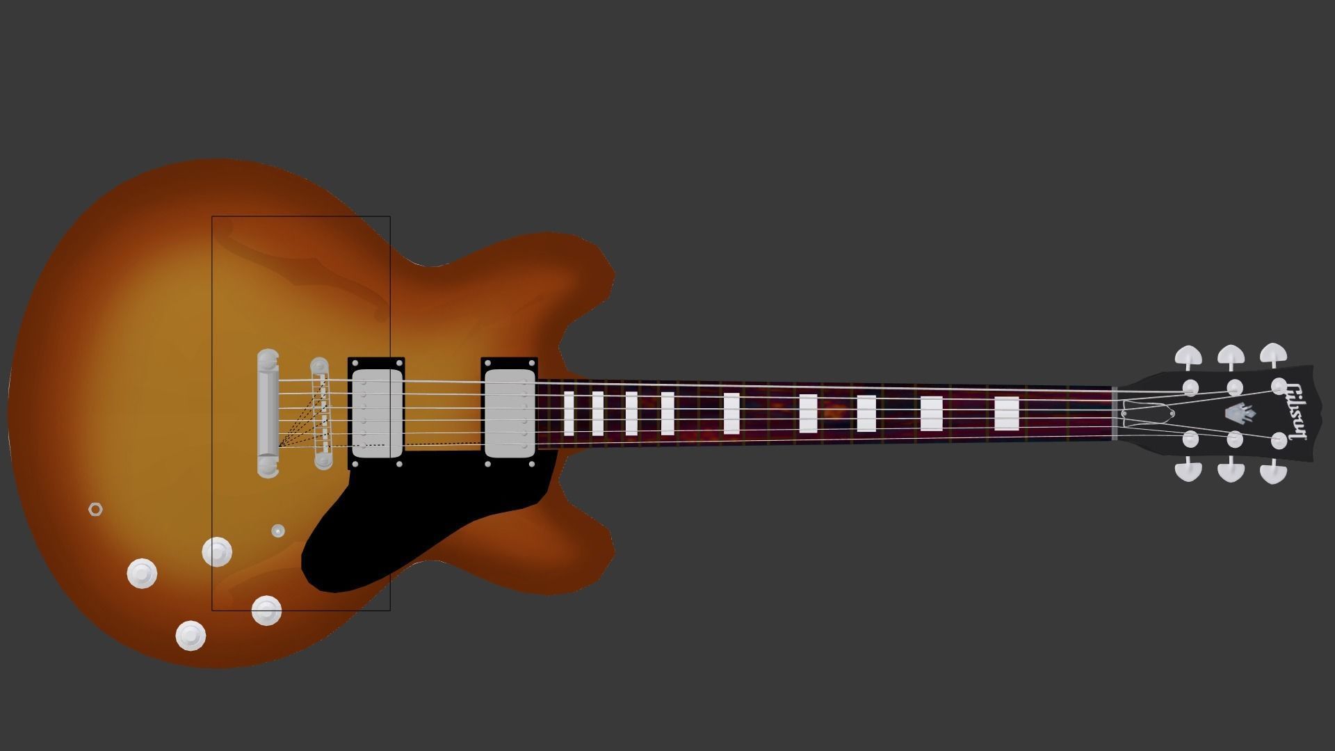 Guitar  Gibson ES-335 Low-poly 3D model_6