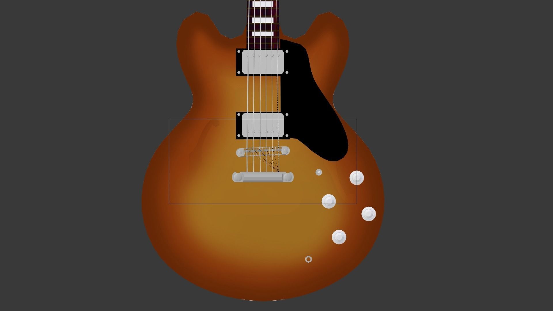 Guitar  Gibson ES-335 Low-poly 3D model_7