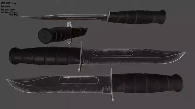 knife 3 Low-poly 3D model