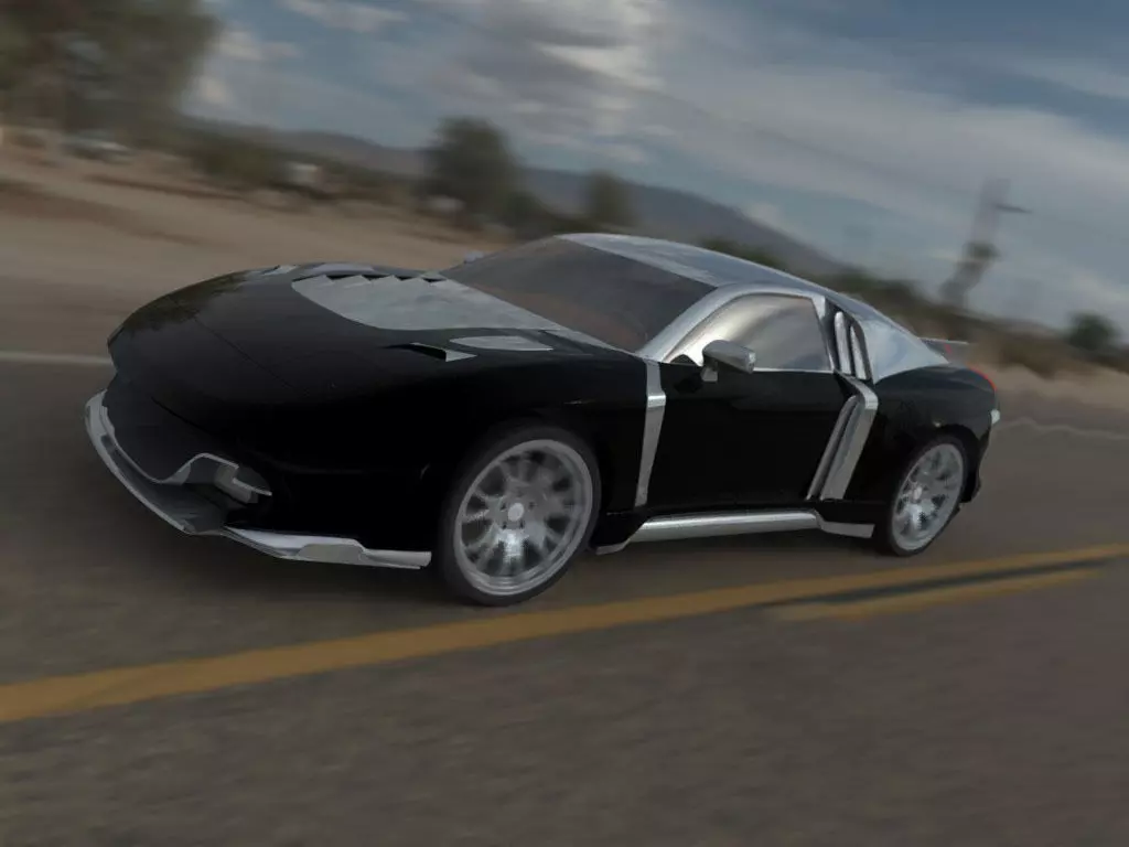 GT car with two engines Free 3D model