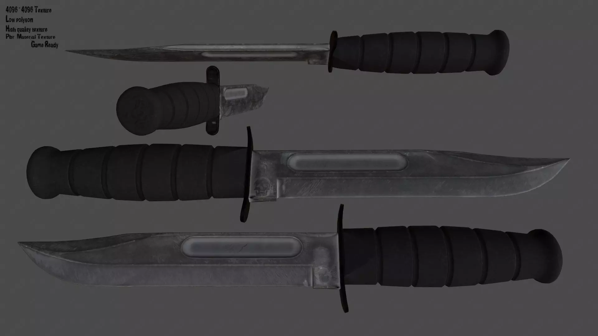 knife 5 Low-poly 3D model_0